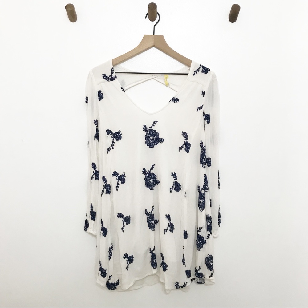 Free People Long Sleeve Embroidered Tunic/Dress XS